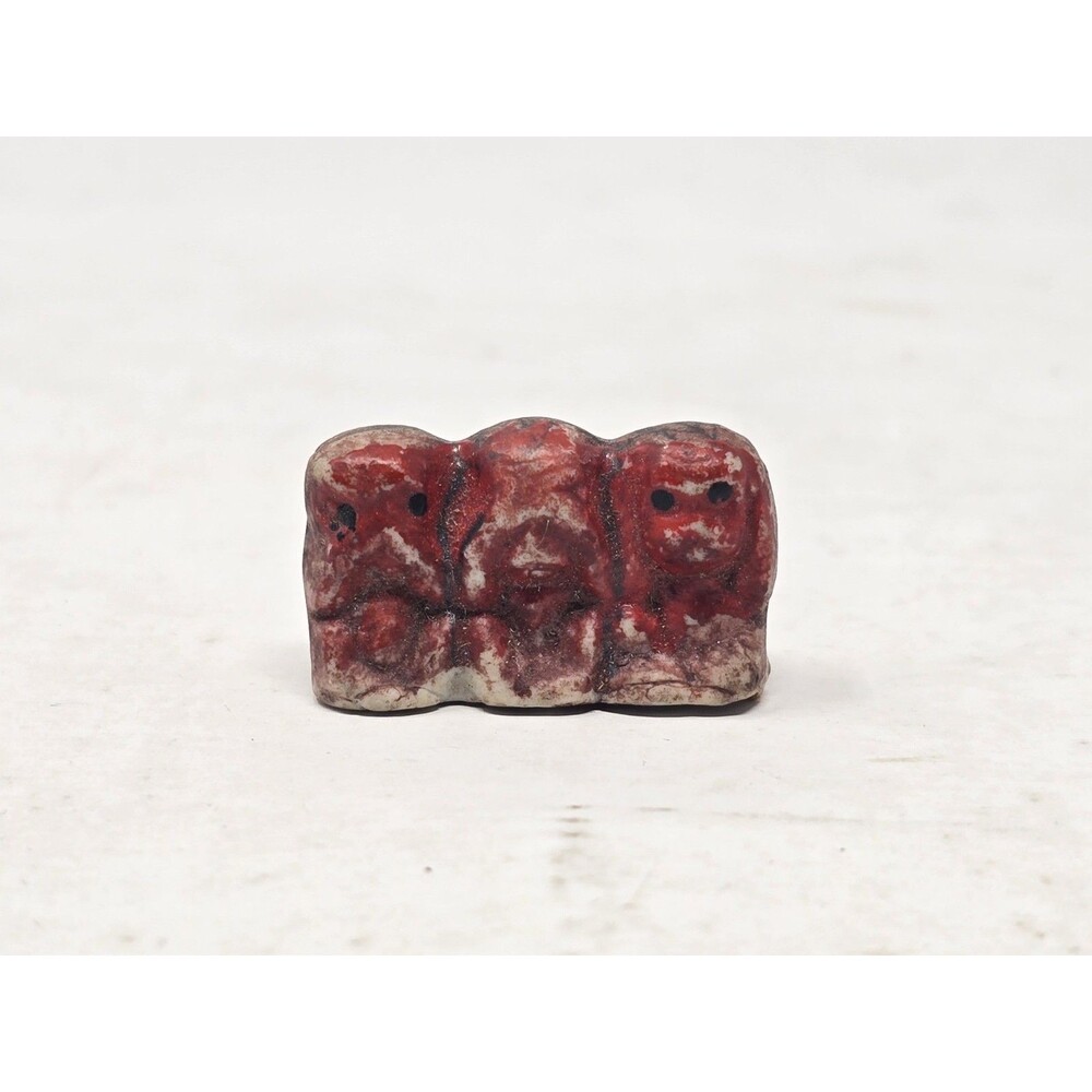 Antique Japanese Bisque Porcelain 3 Monkeys Figurine See Hear Speak No Evil